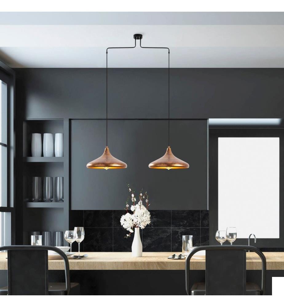 Lustre, Patina, Corps en Métal, Chapeau en Métal