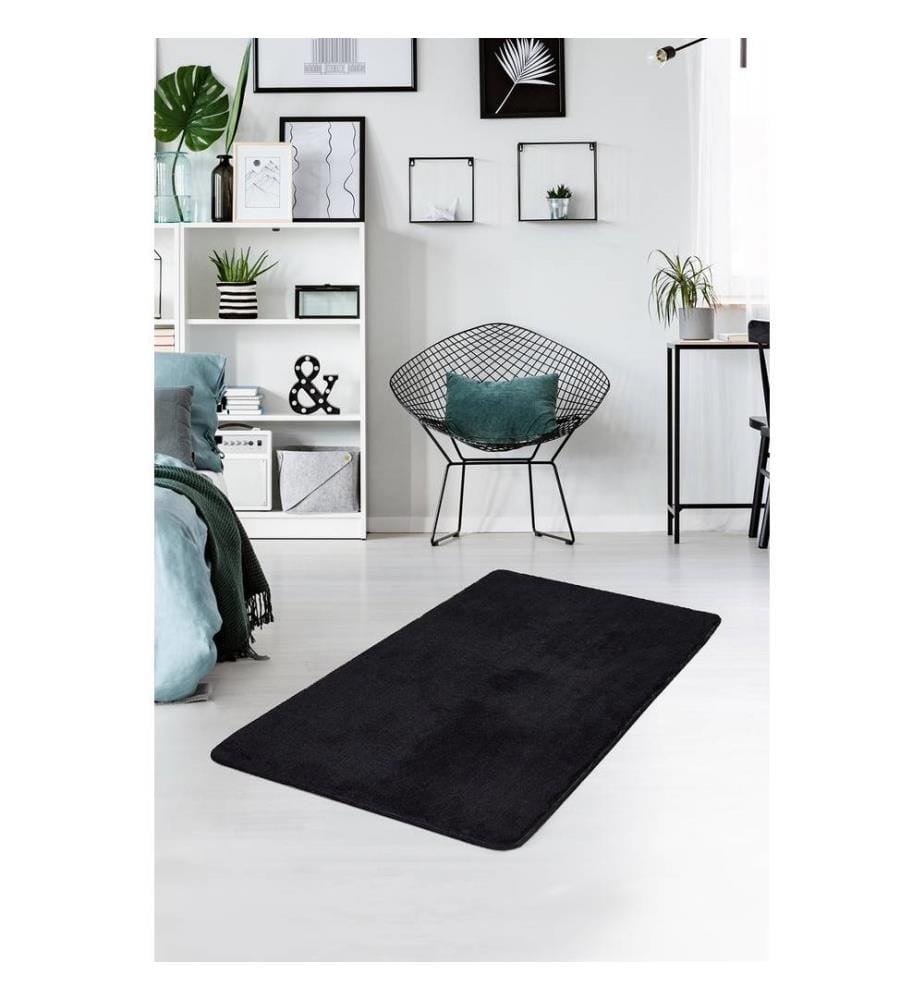 Tapis acrylique, noir, 100% acrylique, 70 x 120 cm