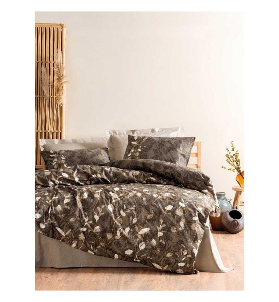 Ranforce Single Quilt Cover Set , Beige, Brown, 100% Cotton Ranforce
