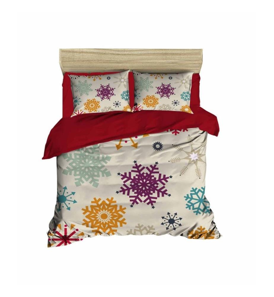 King Quilt Cover Set, Red White Yellow Purple Blue, Polyester Microsatin Upper Side Of Duvet Cover & Pillowcase, Cotton Underside Of Duvet Cover & Pillowcase