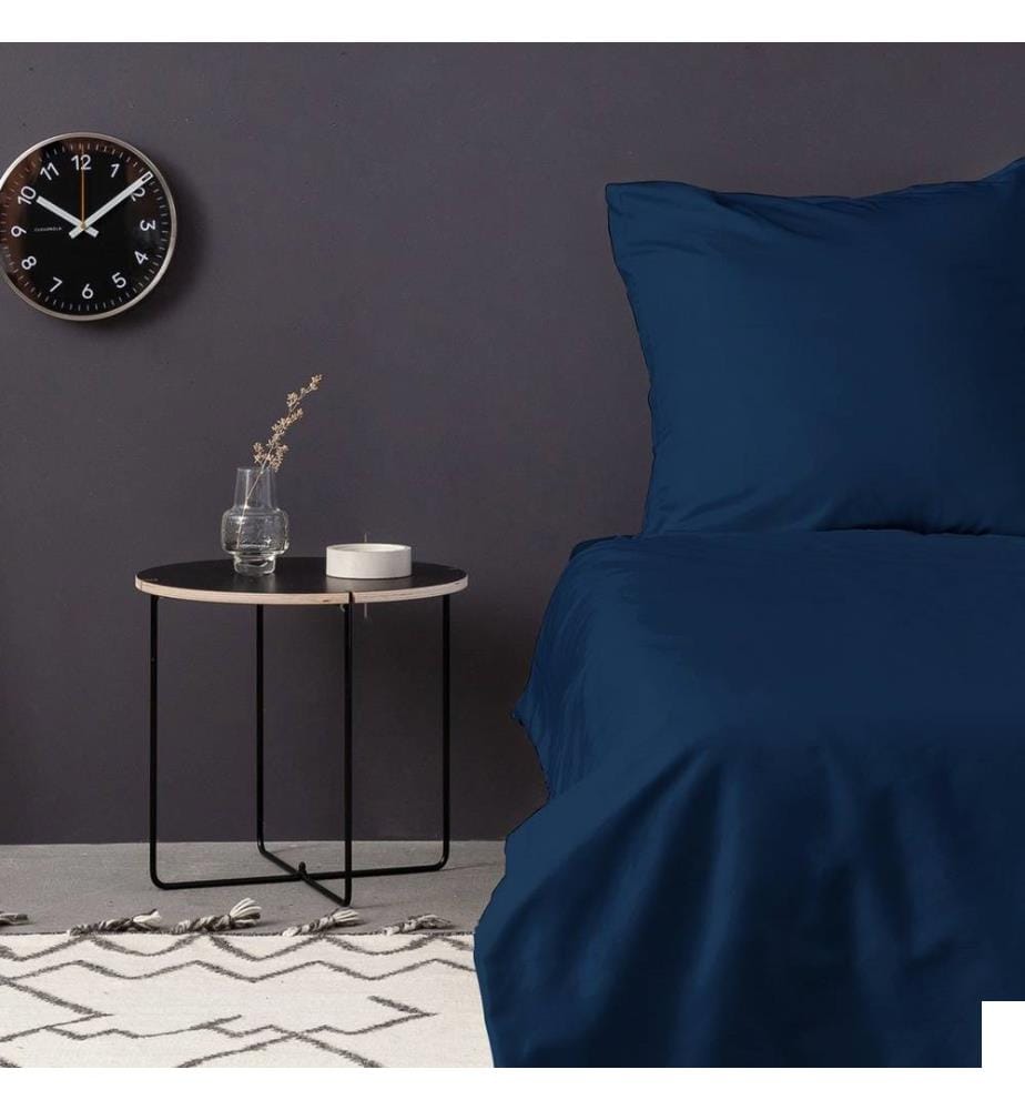 Satin Super King Quilt Cover Set , Petrol Blue, 100% Cotton Satin