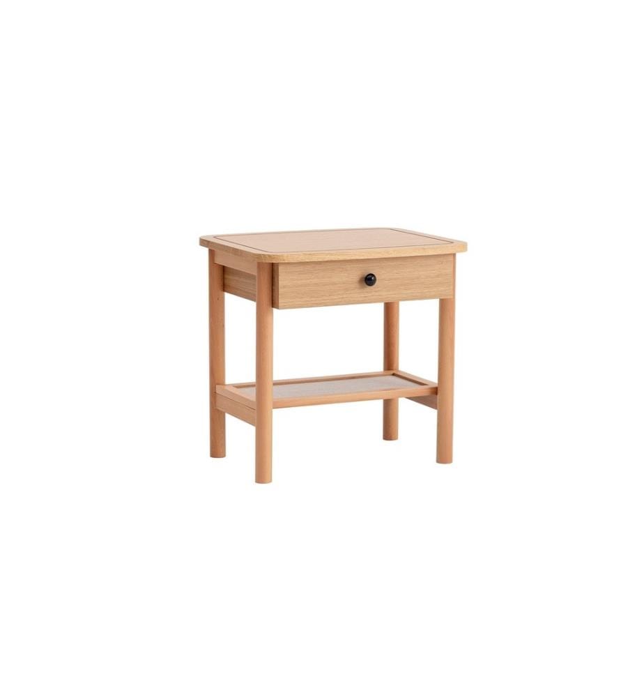 Table de nuit, Naturel, Bois, Mdf, Pieds en bois