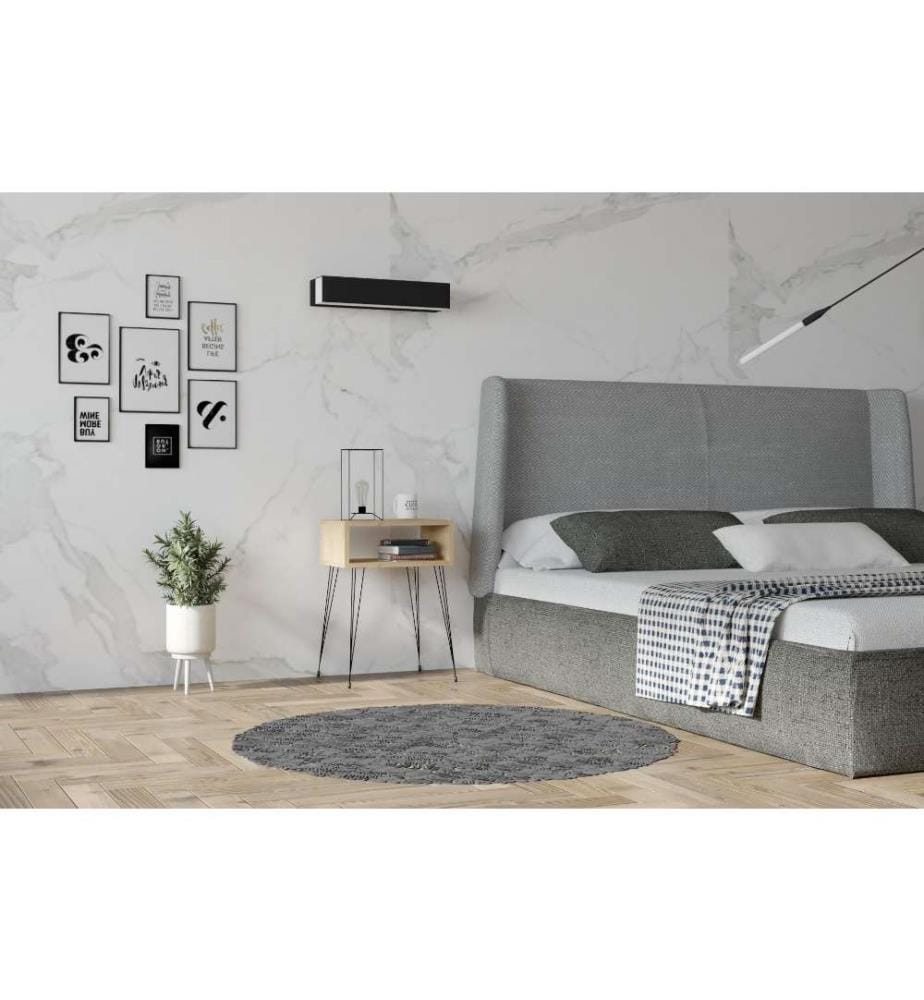 Table de nuit, chêne noir, panneau de particules mélaminé