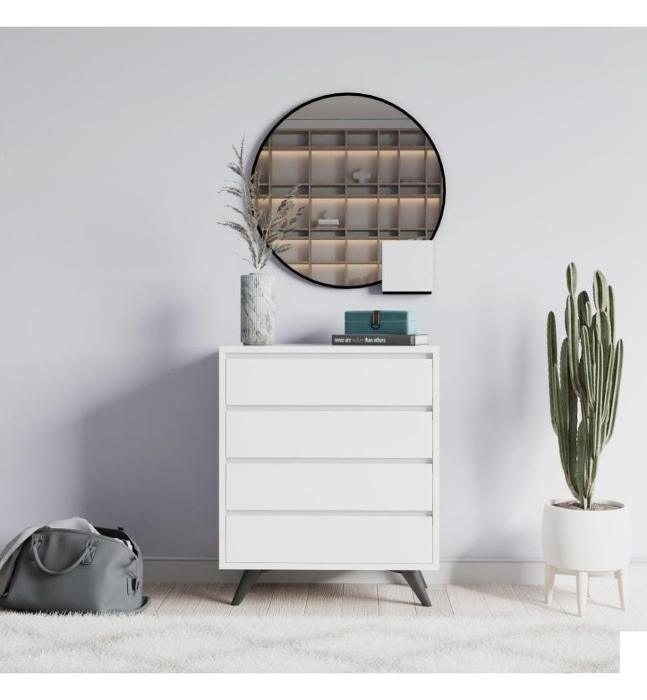 Commode, blanc, panneau de particules mélaminé