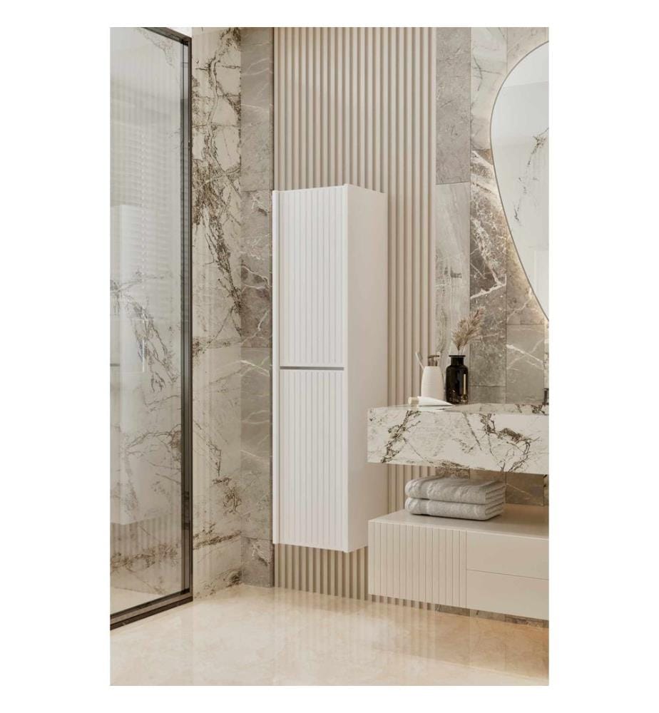 Meuble de salle de bain, 100 % MDF stratifié, blanc