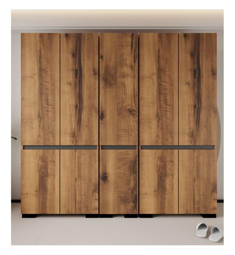 Armoire, panneaux de particules 100 % mélaminés, noyer, anthracite