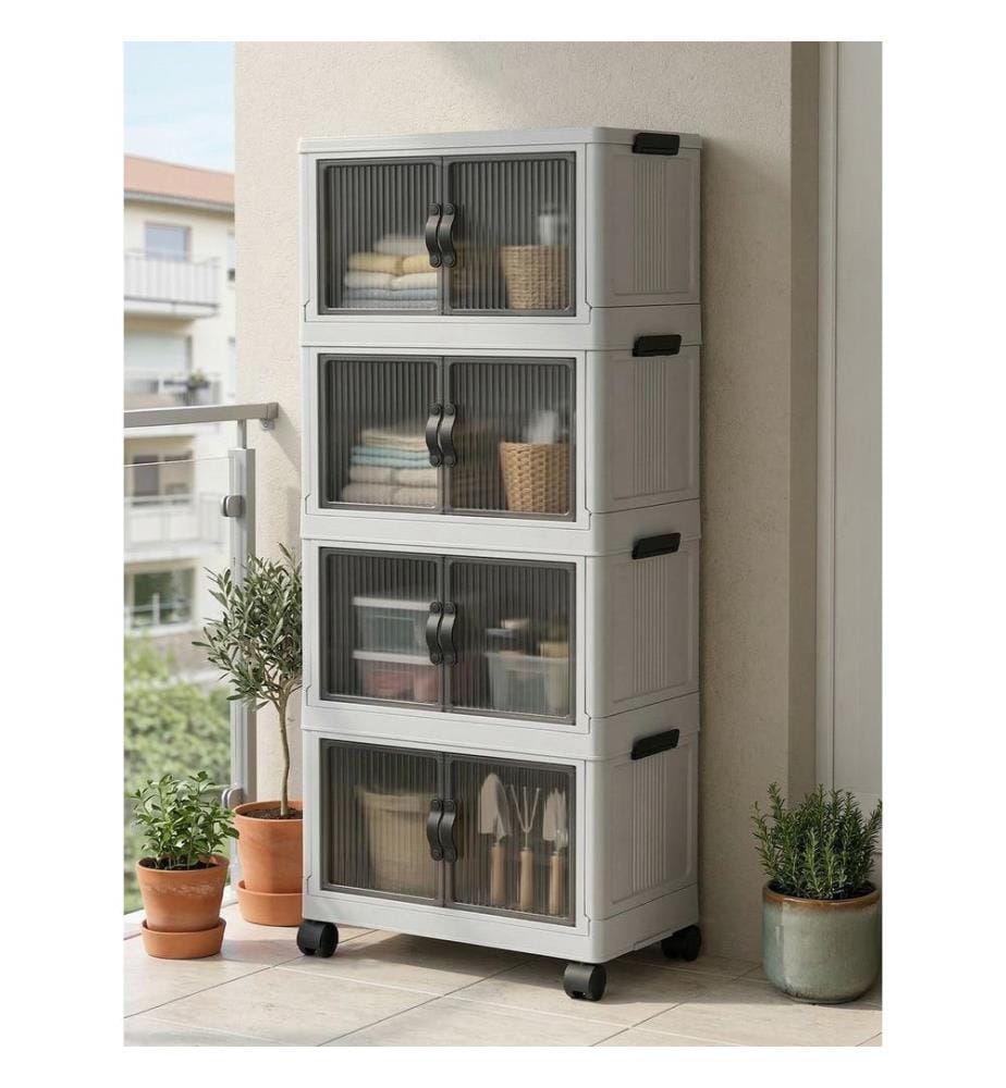 Armoire multifonctionnelle, 100 % plastique, blanche