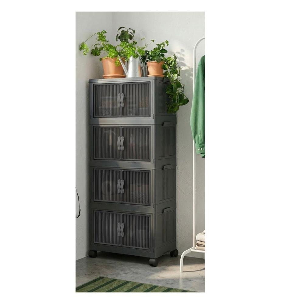 Armoire multifonctionnelle, 100 % plastique, anthracite