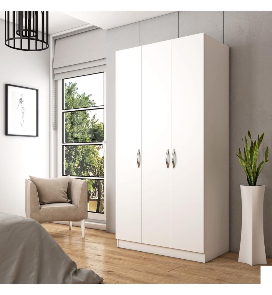 Armoire, 100 % panneaux de particules, blanche