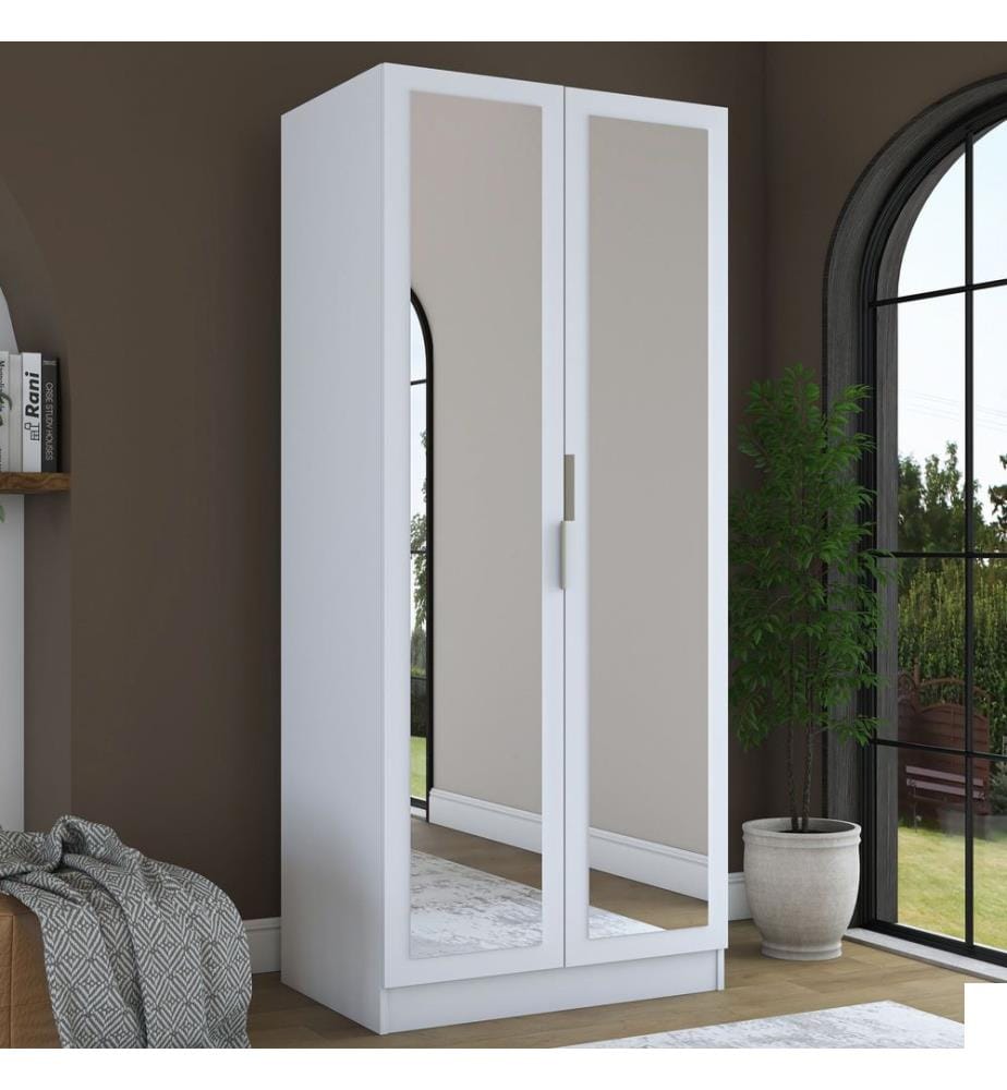 Armoire, panneaux de particules mélaminés de qualité E1, blancs