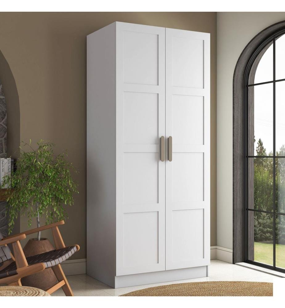 Armoire, panneaux de particules mélaminés de qualité E1, blancs