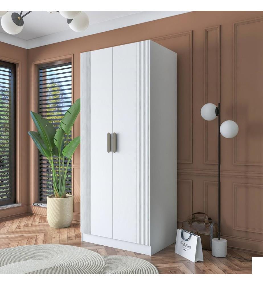 Armoire, panneaux de particules mélaminés de qualité E1, blancs