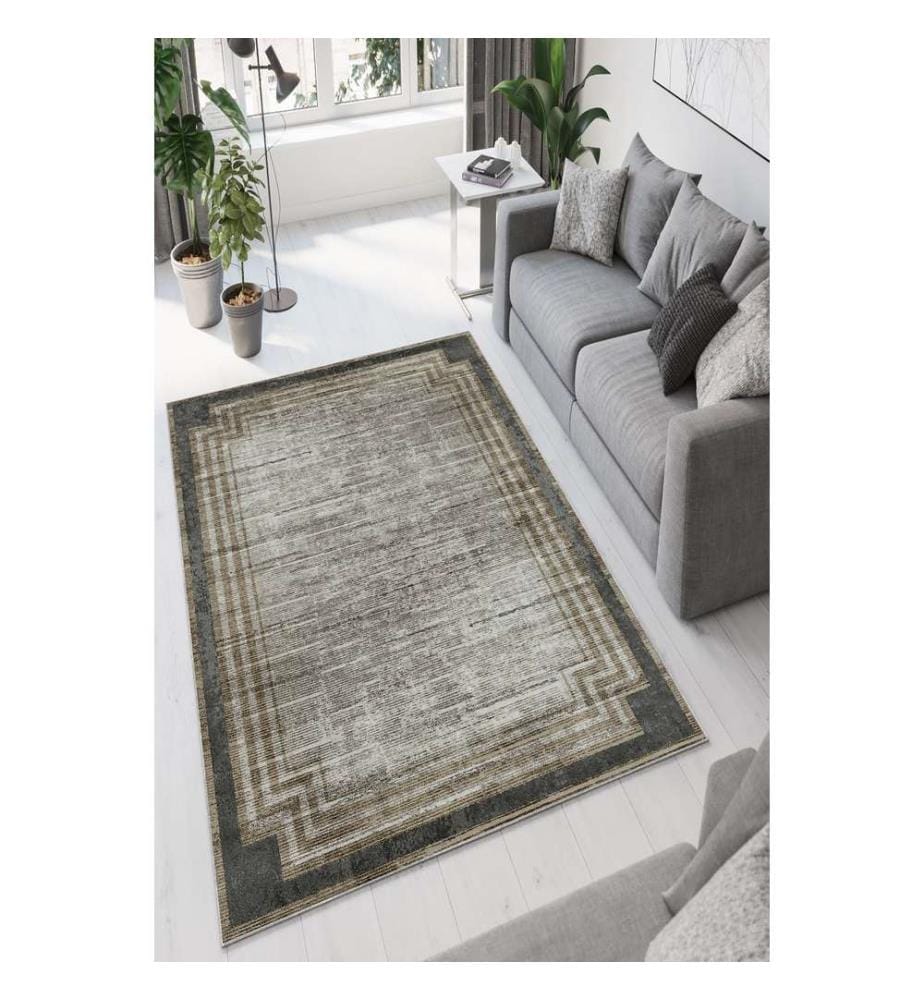 Tapis, 180 x 280, Beige, Vison, Gris, 100 % POLYESTER