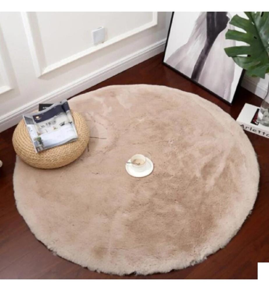 Tapis, beige, 100% polyester, 150 x 150 cm