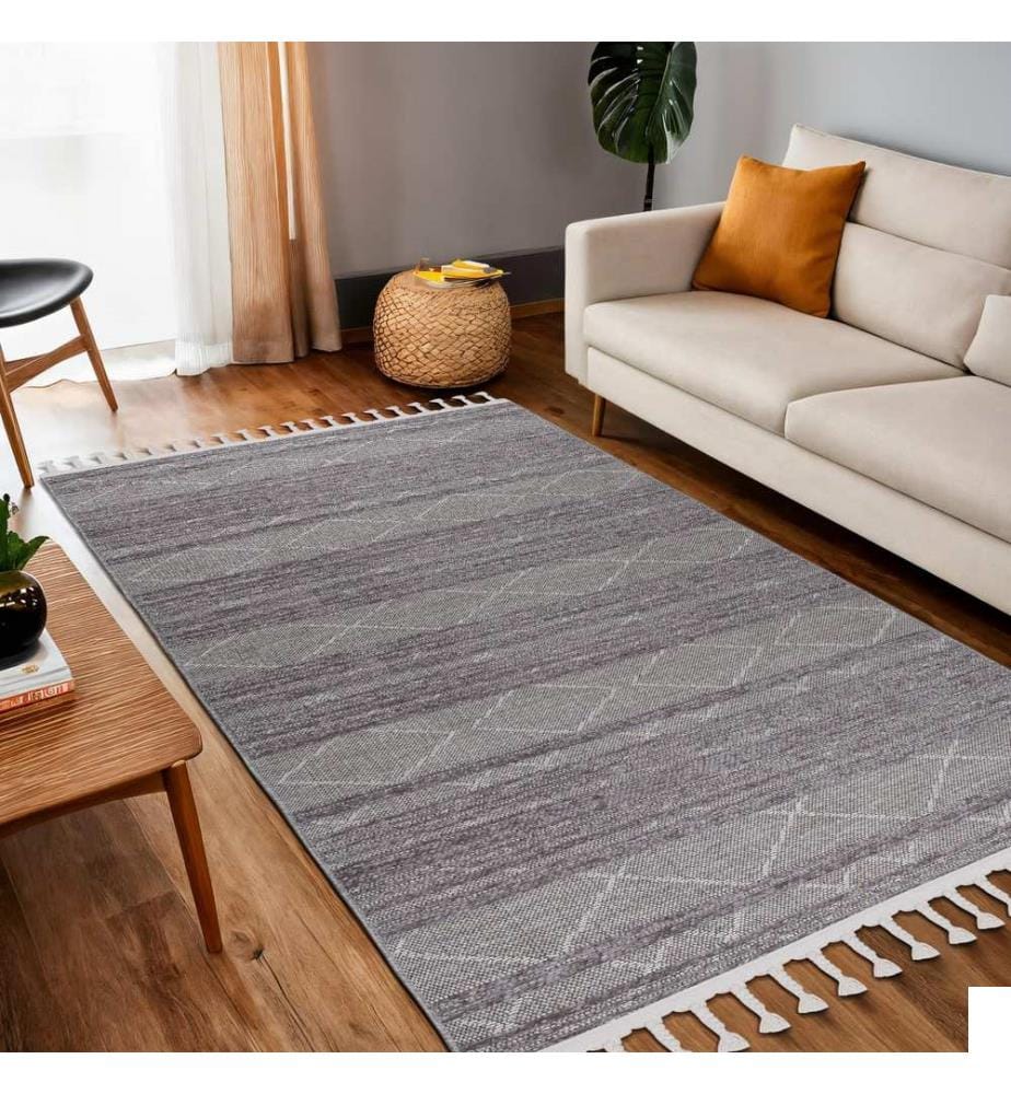 Tapis, 190 x 290, gris clair, 64 % COTON / 21 % POLYESTER / 15 % CHENILLE
