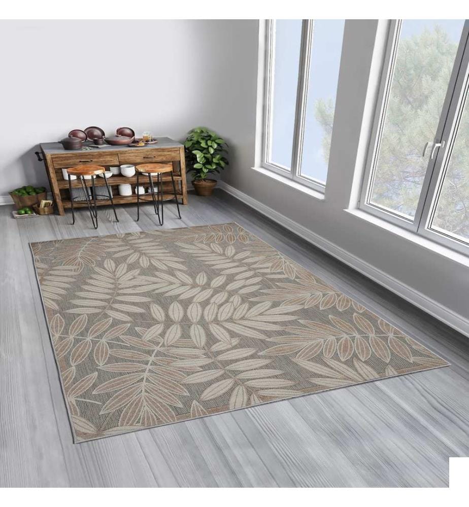 Tapis, 100 x 200, beige, vison, gris, 70 % COTON / 30 % POLYESTER