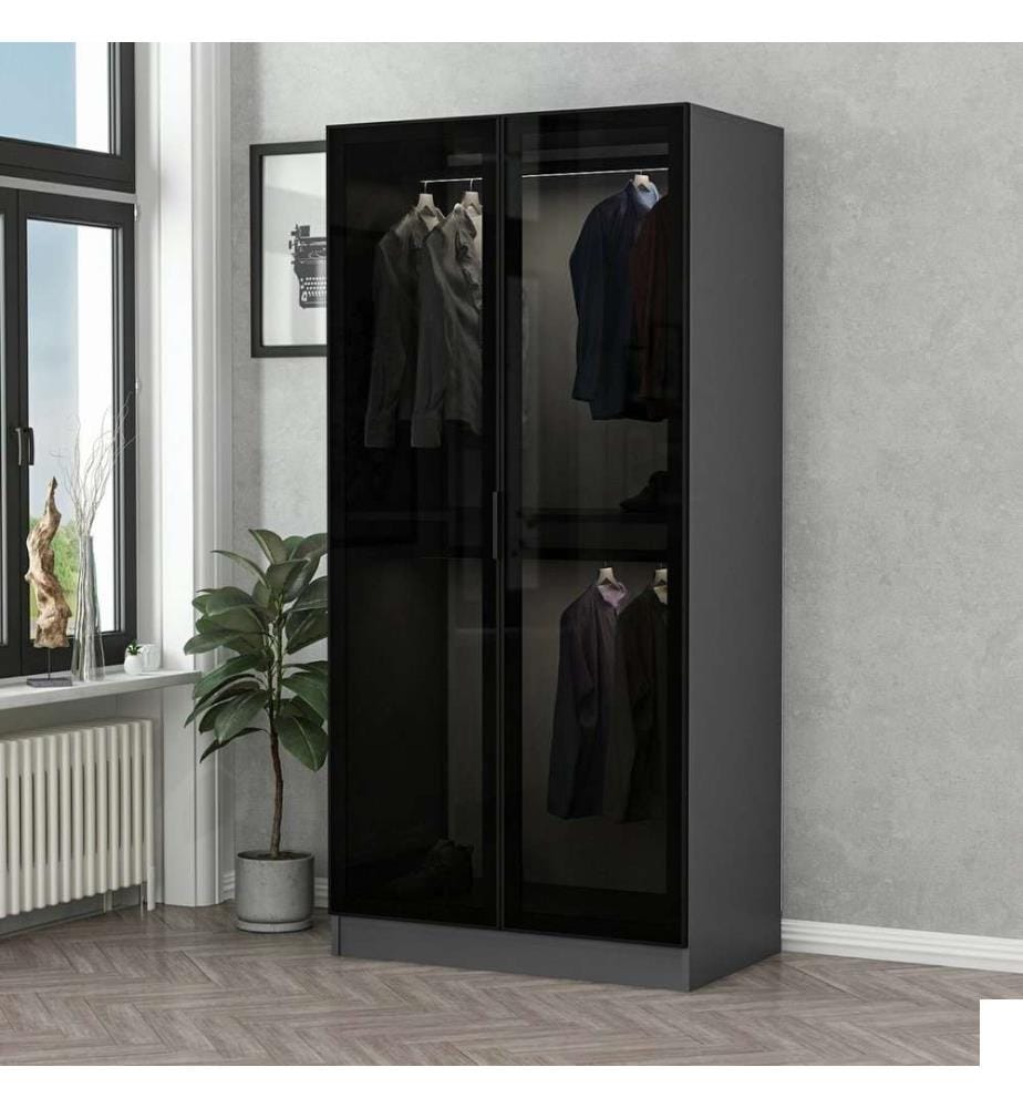 Armoire, Noir, Anthracite, Panneau de particules mélaminé