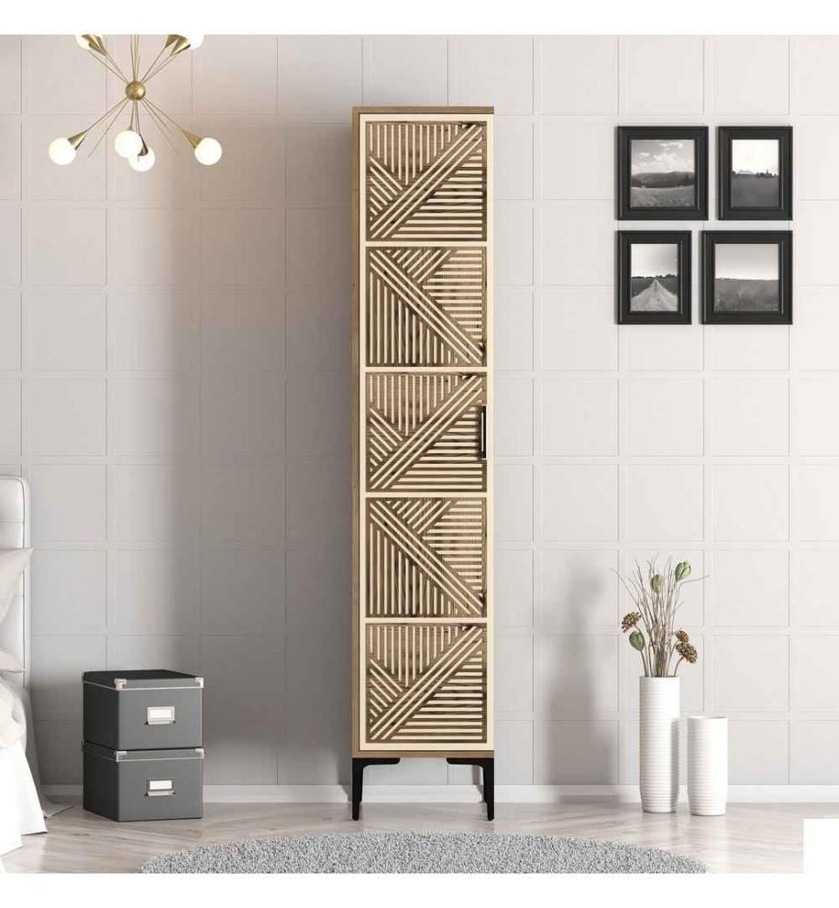 Armoire, noyer, crème, panneau de particules mélaminé