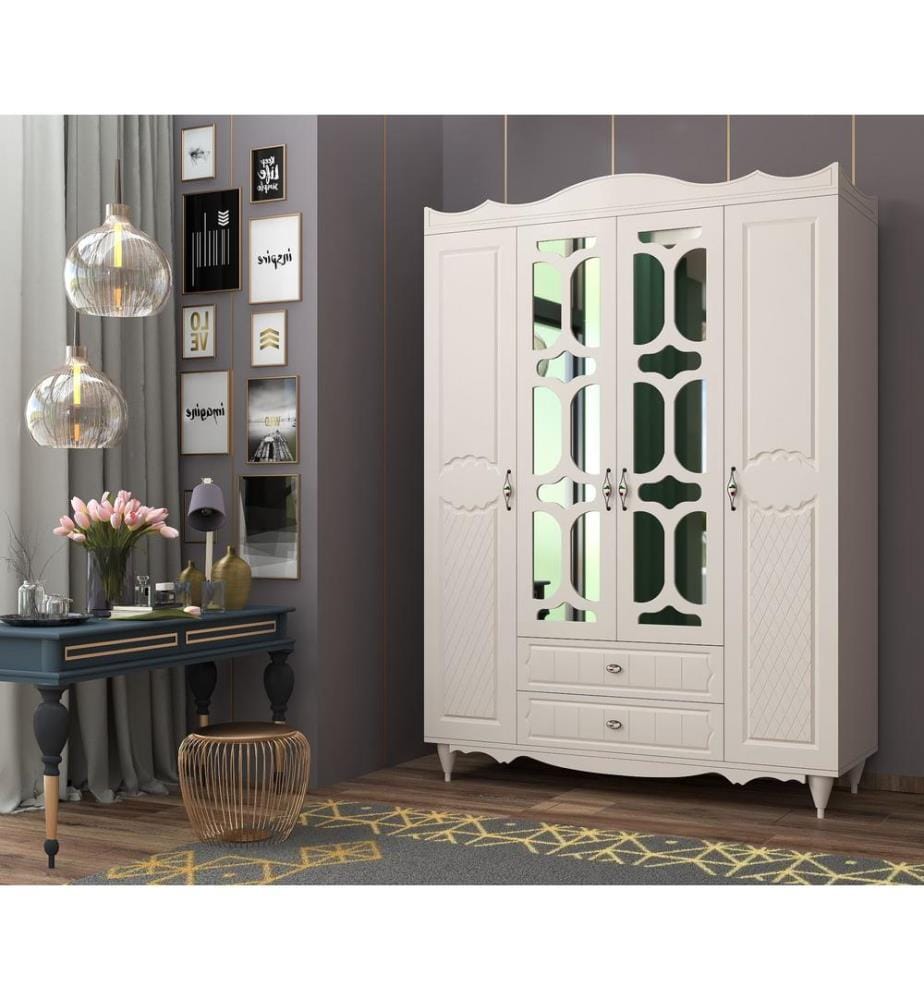 Armoire, blanc mat, 100 % panneau de particules mélaminé de niveau de qualité E1