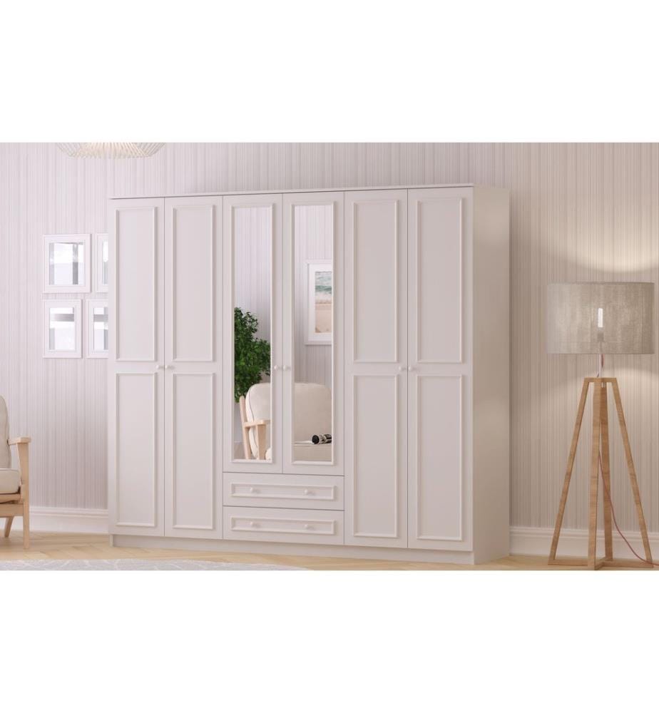 Armoire, blanc mat, 100 % panneau de particules mélaminé de niveau de qualité E1