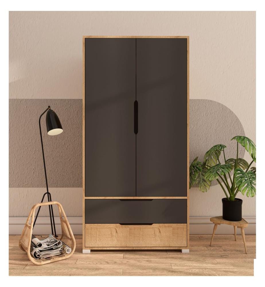 Armoire, chêne saphir, anthracite, 100 % panneau de particules mélaminé