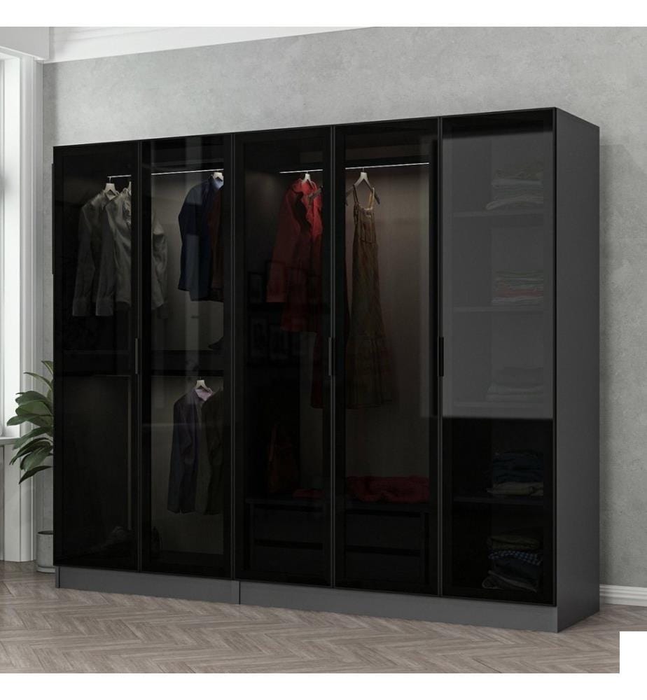 Armoire, anthracite, noir, panneau de particules mélaminé