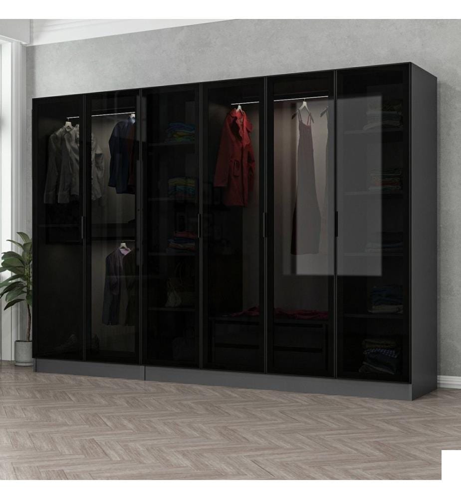 Armoire, anthracite, noir, panneau de particules mélaminé