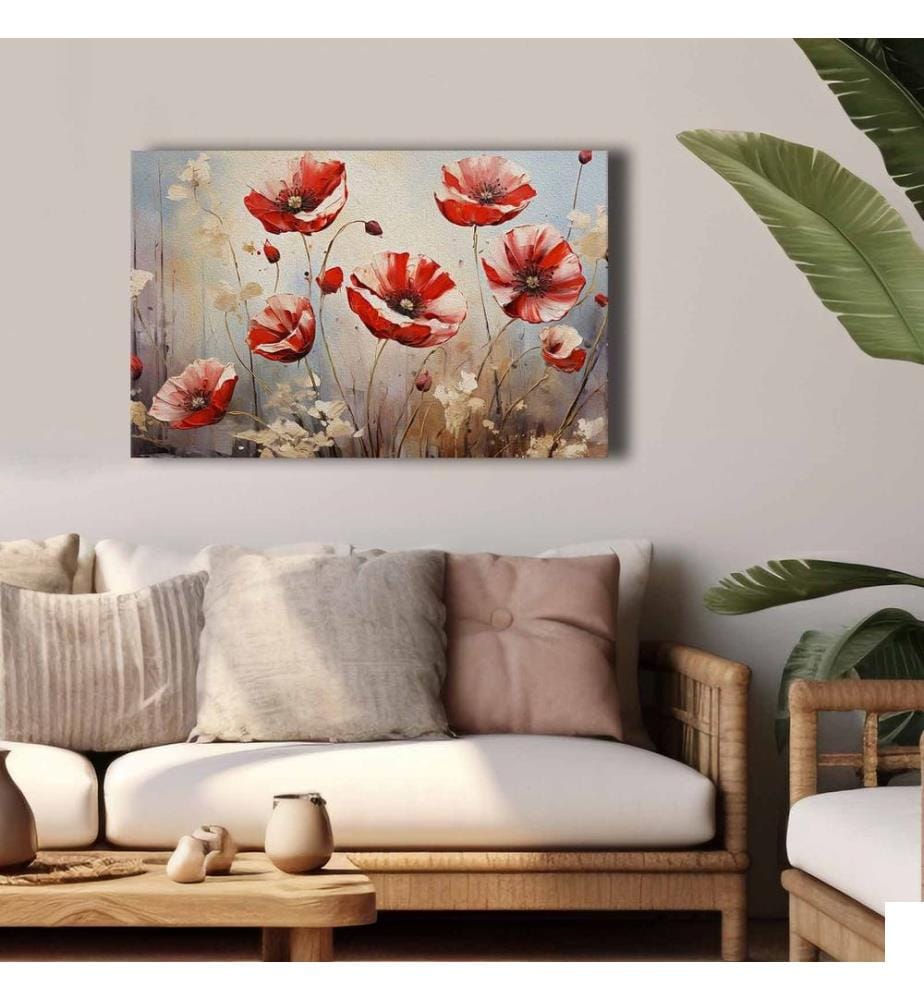 Peinture décorative sur toile, Multicolore, 100% CANVAS , Cadre : 100% BOIS DE PIN