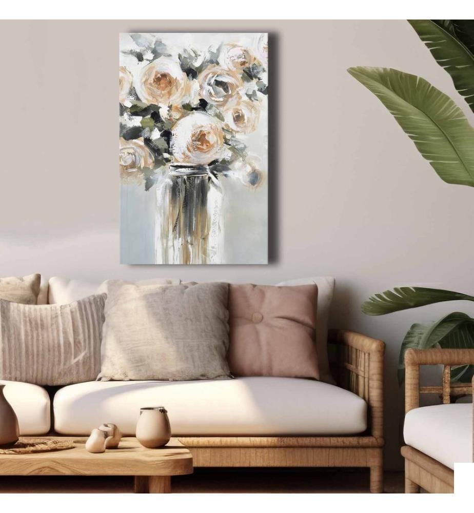 Peinture décorative sur toile, Multicolore, 100% CANVAS , Cadre : 100% BOIS DE PIN