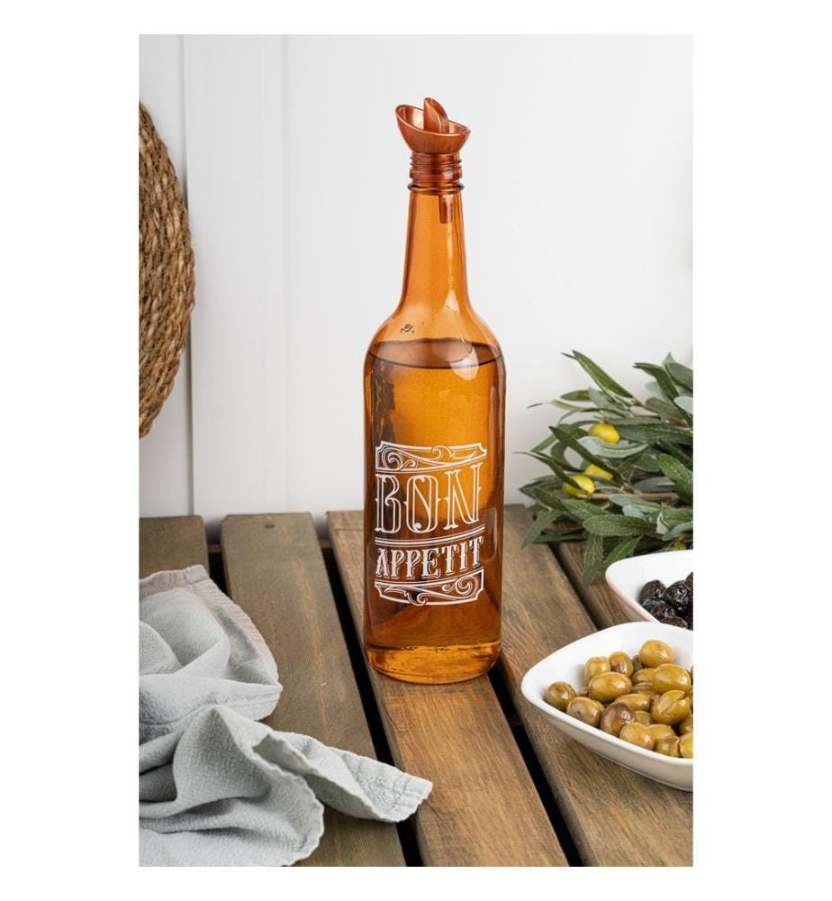 Distributeur d'huile, Multicolore, 100% Verre, Couvercle en plastique
