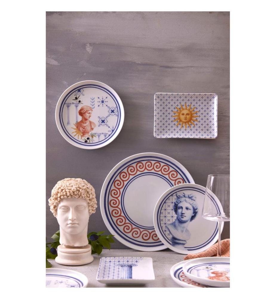 Service de table 12 pièces, multicolore, 100 % porcelaine