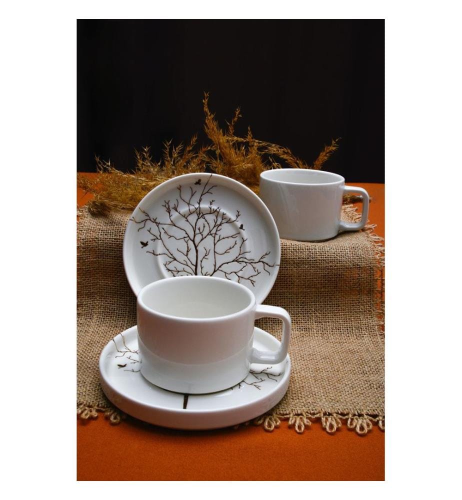 Service à thé, 4 pièces, multicolore, 100 % porcelaine