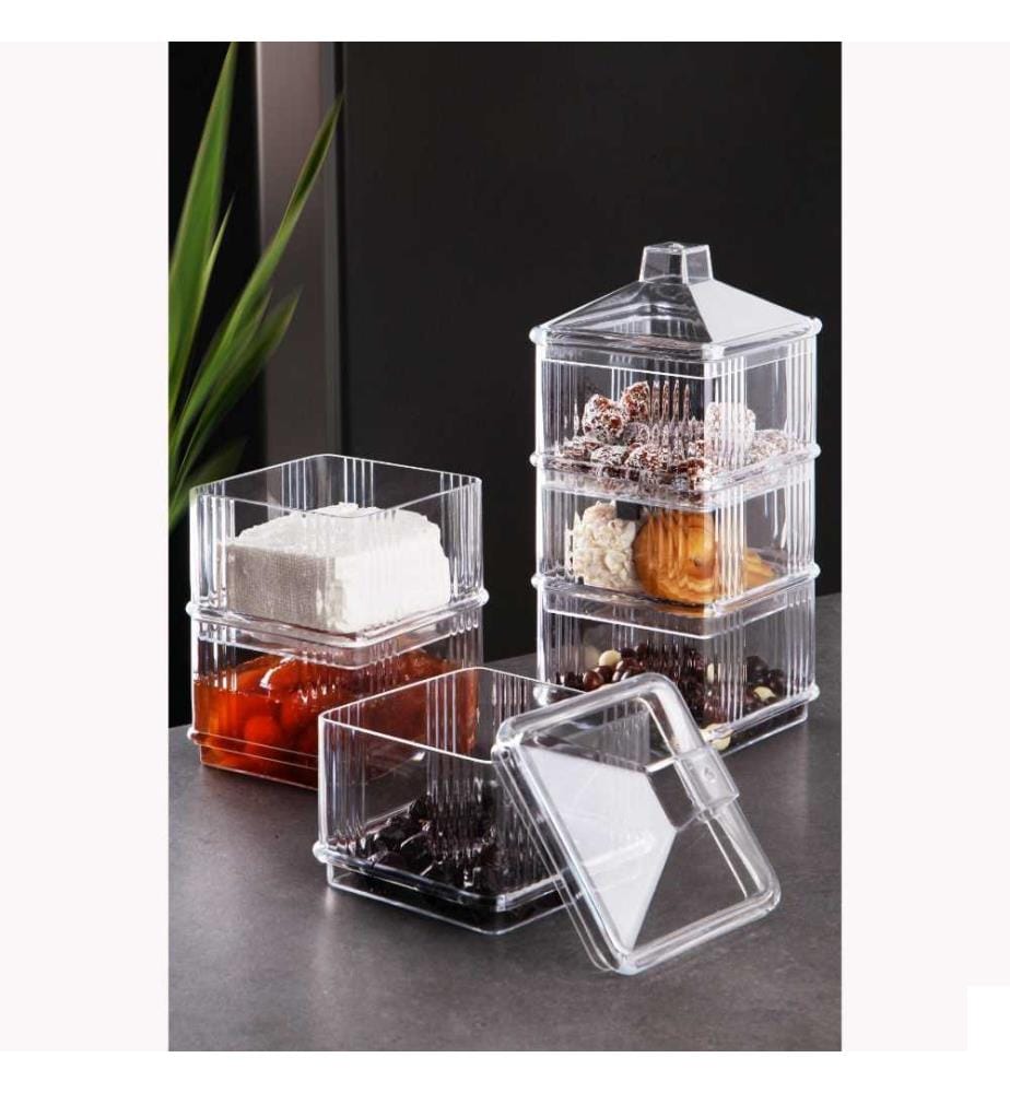 Set de présentation pour aliments, transparent, acrylique
