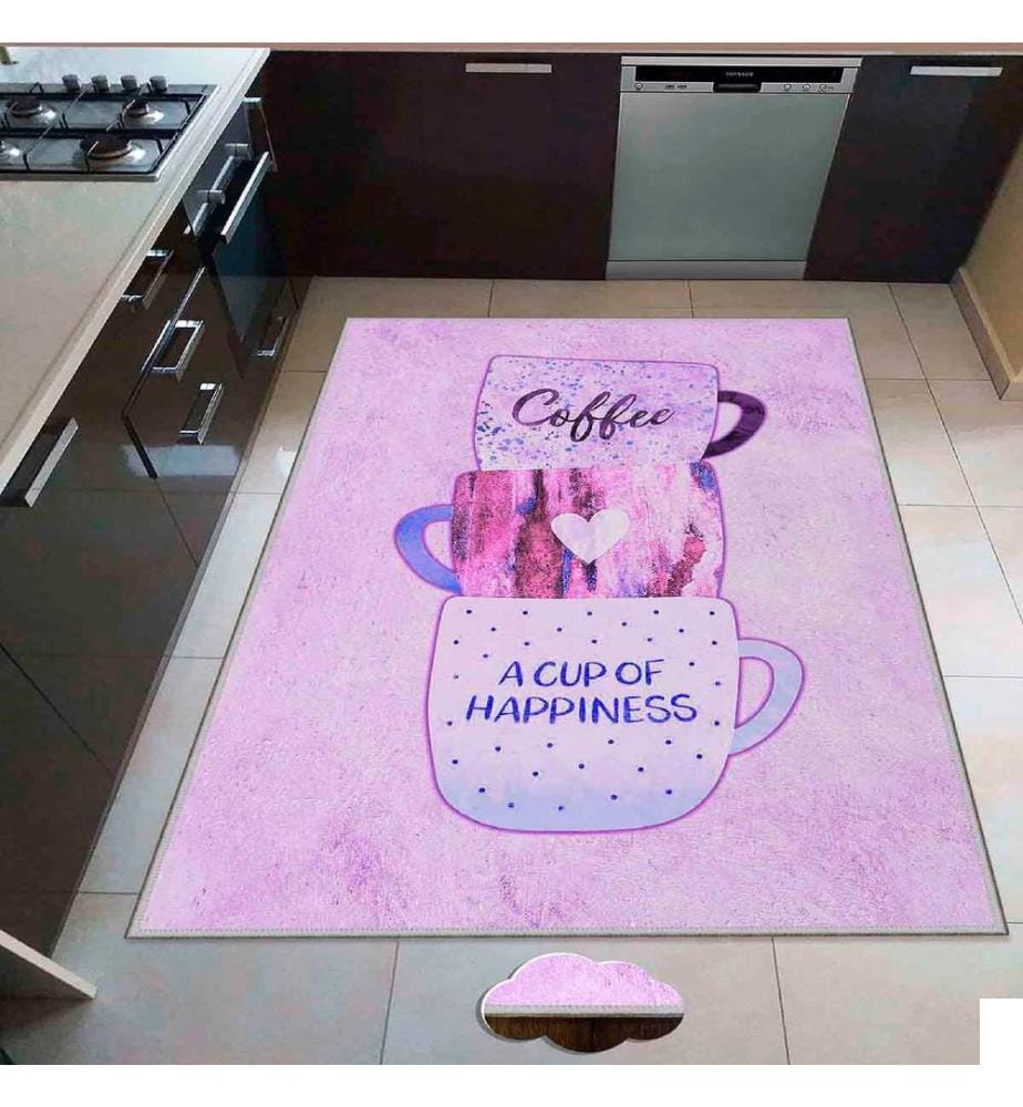 Tapis, blanc, rose, lilas, 100% polyester, 120 x 180 cm