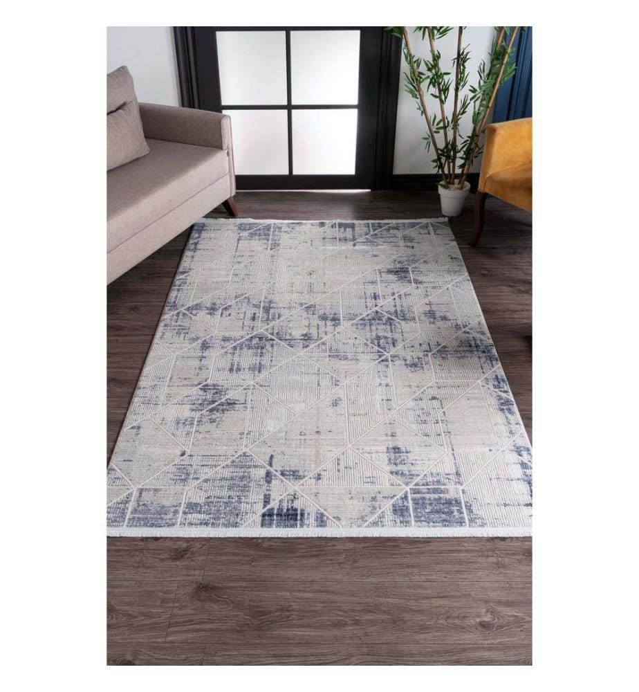 Tapis, bleu marine, 100% acrylique, 80 x 150 cm