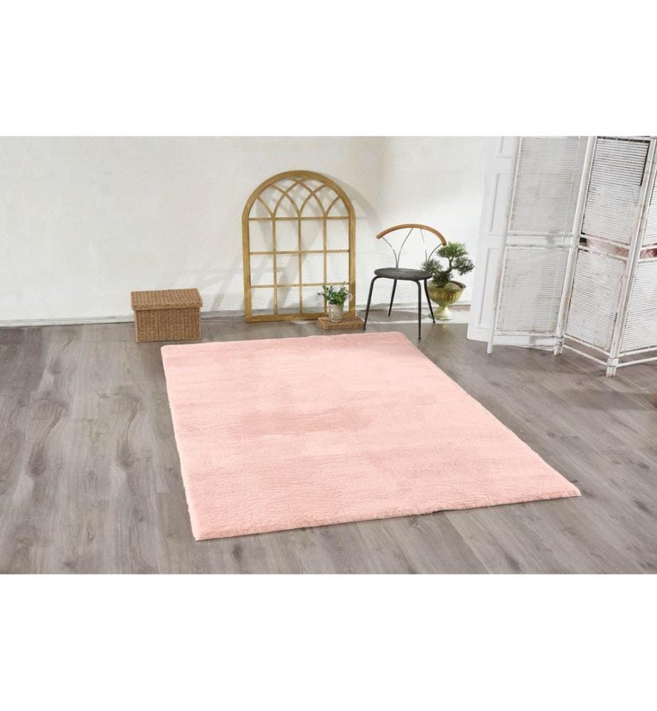 Tapis, rose clair, 100% polyester, 160 x 220 cm