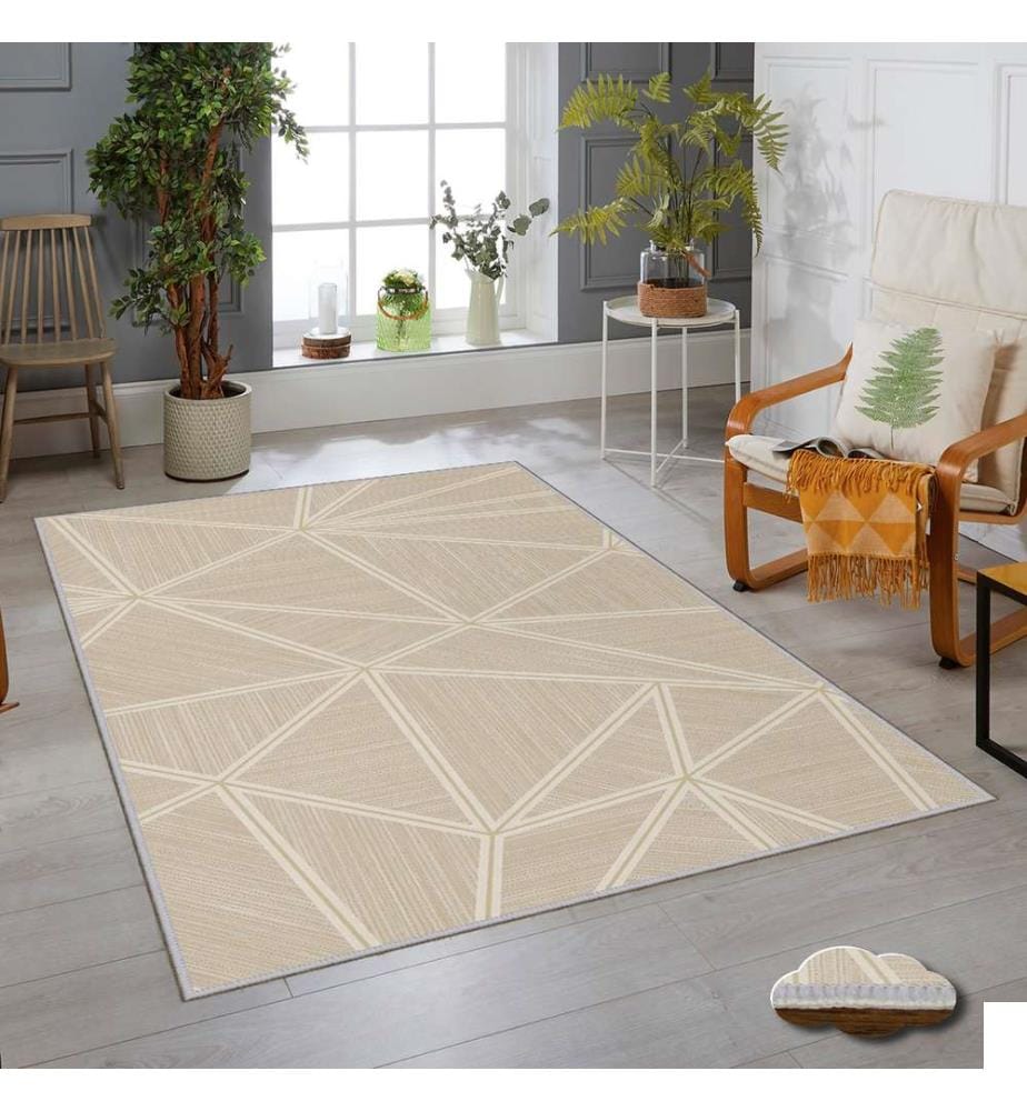 Tapis, crème, 100% polyester, 120 x 180 cm