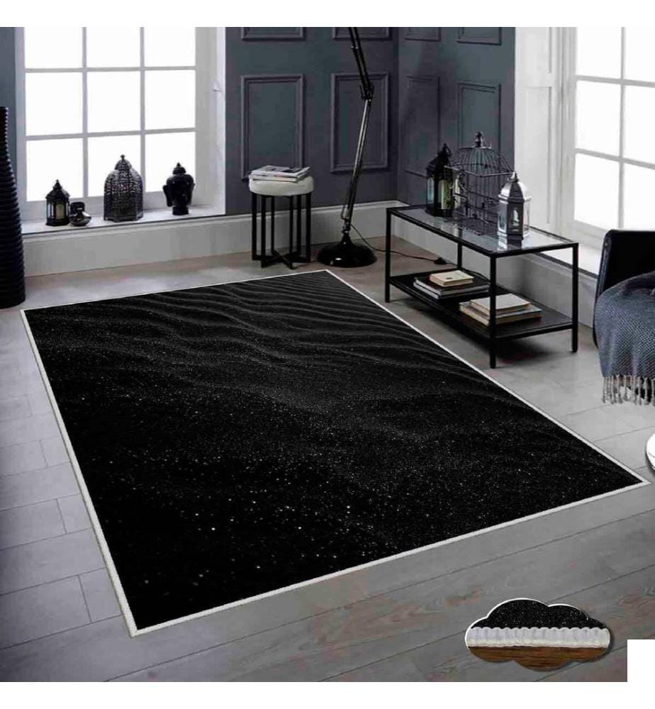Tapis, blanc, noir, 100% polyester, 60 x 100 cm