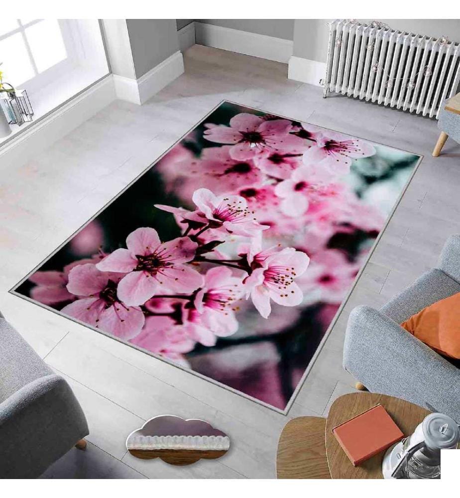 Tapis, rose clair, rose, vert, 100% polyester, 80 x 300 cm