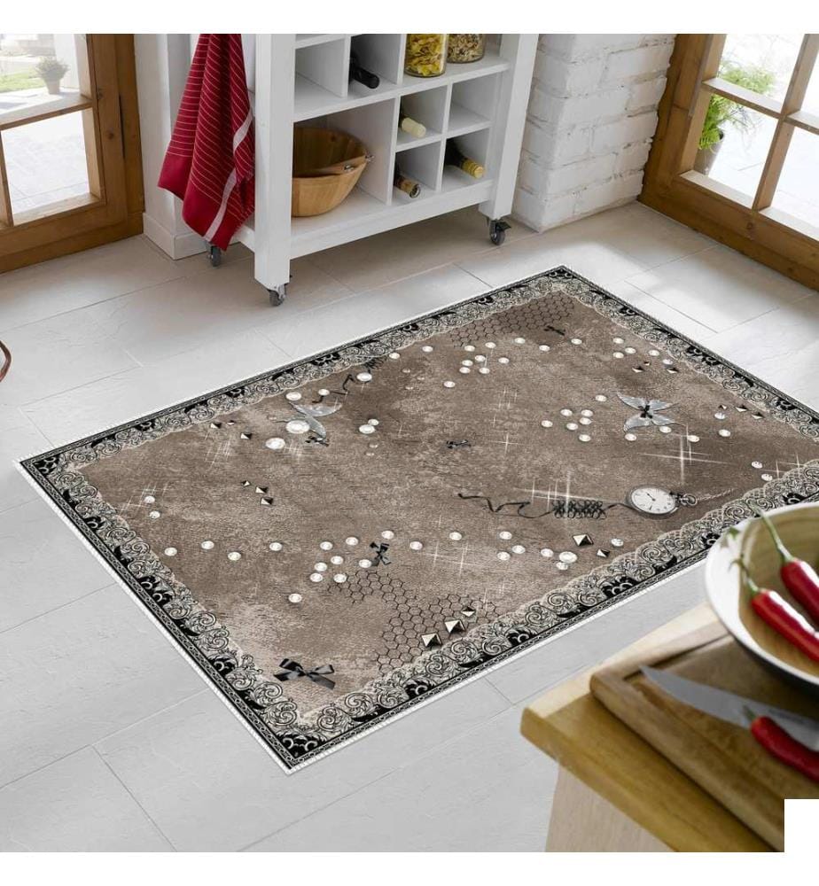 Tapis de salle, café, 100% polyamide, 80 x 150 cm