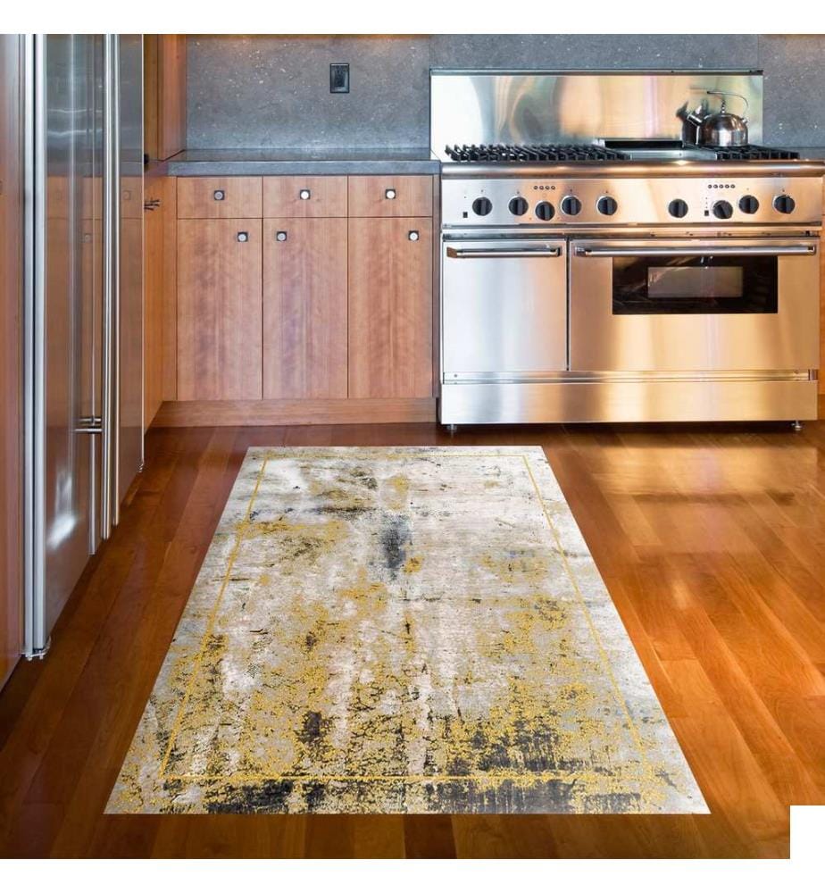 Tapis, moutarde, 100% polyester, 100 x 200 cm