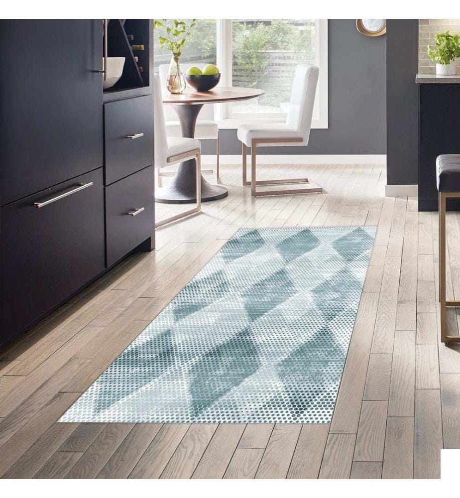Tapis, turquoise, 100% polyester, 100 x 200 cm