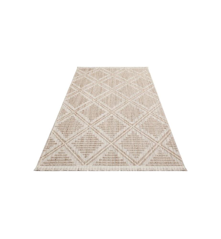 Tapis de salle, gris, beige, 100 % polyester, 80 x 150 cm
