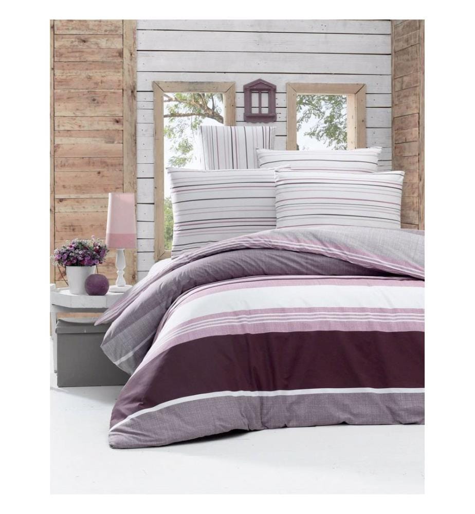 Ensemble De Couvertures De Courtepointe Ranforce King, Blanc Lilas, Coton Ranforce