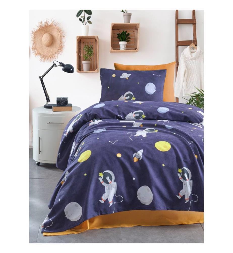 Pique king, bleu foncé, 100 % COTON