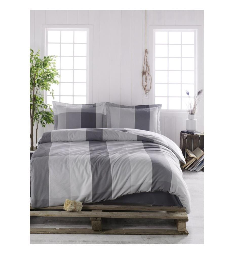 Gris, Couette, Coton Ranforce