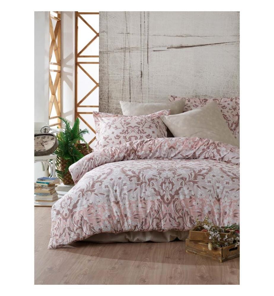 Ranforce Single Quilt Cover Set , Pink, White, Grey, 100% Cotton Ranforce