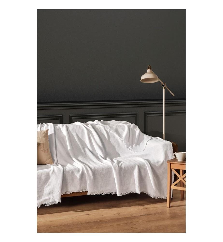 Couvercle De Canapé, Blanc, Coton Recyclé
