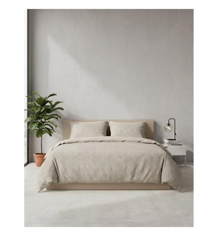 Housse de couette en satin pour lit king size, FR, 100 % coton satin, beige