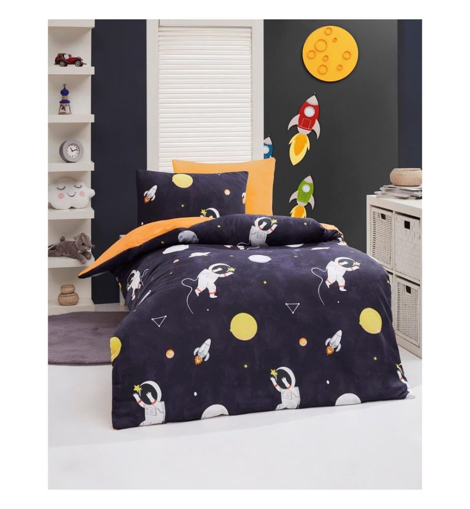 Housse de couette King, FR, 65 % coton / 35 % polyester, bleu foncé
